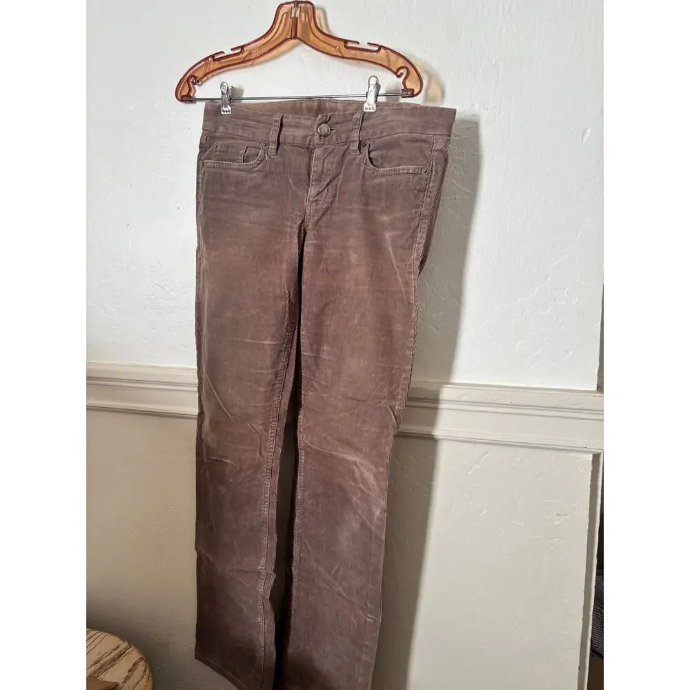 J.Crew Favorite Fit Corduroy Pants Size 27R Mushroom Brown Straight Leg Stretch